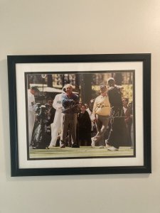 1996 Masters Arnold Palmer, Jack Nicklaus, Tiger Woods Autographed 16x20 LIMITED