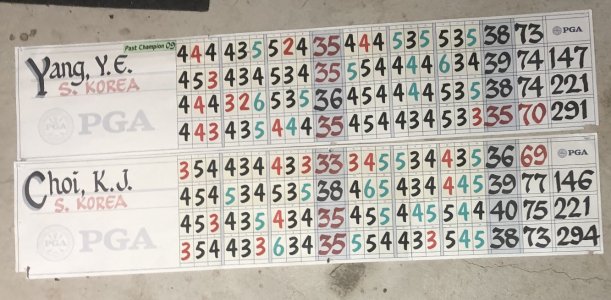 2012 PGA Championship Calligraphy Scorecard 