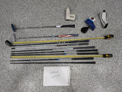 Mizuno M-Craft and Ping Anser putters, 818H1 Hybrid, 915FW, bunch of shafts