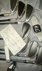 FS: +1.25" NEW Cleveland Halo XL Irons 5-pw, gw, Helium Nanocore graphite, Mizuno JPX 56 + Odyssey White Hot Putter RH