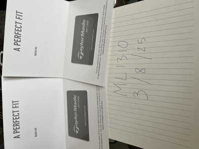 Taylormade Gift Cards (2x $300 - $600 total value)