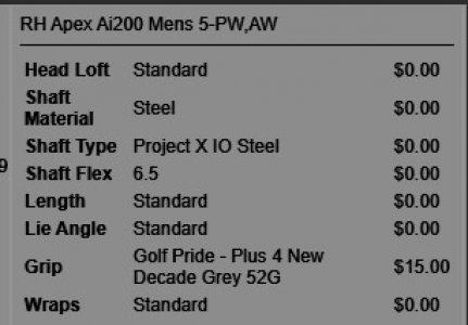 Callaway AI200 5-AW, Project X IO 6.5 115g shafts, MCC+4 Grips